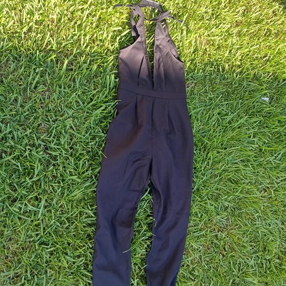 2 for $30 NWT Black Missguided Cutout Choker Neck Halter Pant Jumpsuit 8 - Picture 5 of 5
